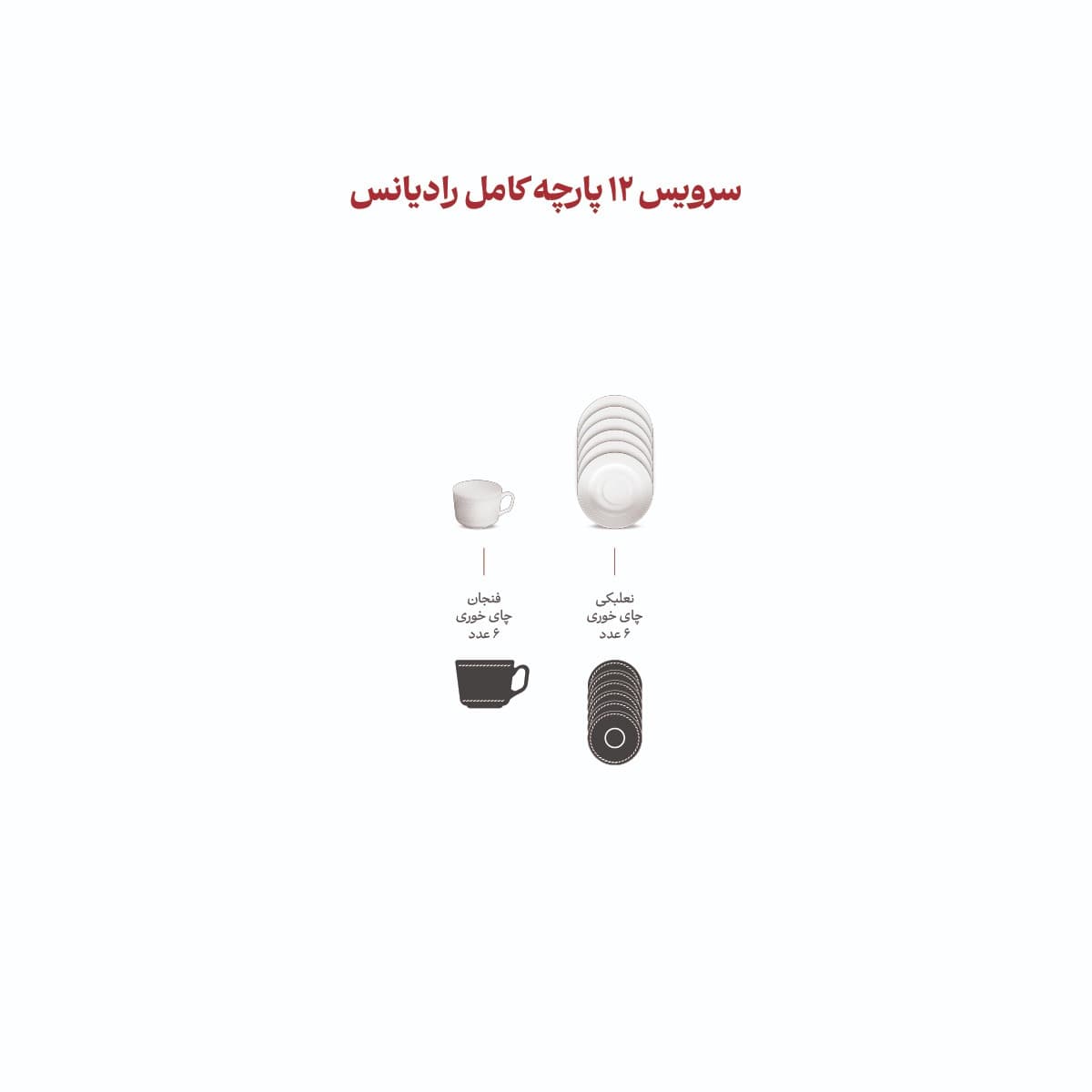 فنجان و نعلبکی آداجیو ارکیده چینی زرین ایران درجه یک